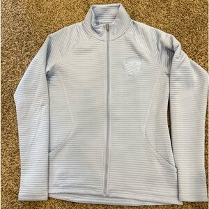 Adidas Sporting KC ladies S light blue lightweight full zip jacket